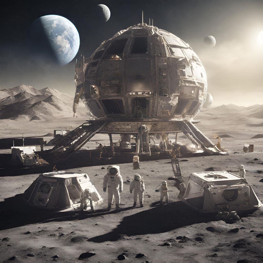 Space base on the moon