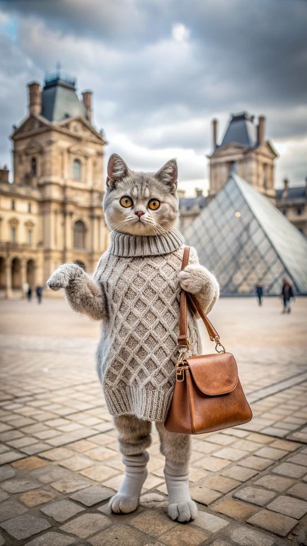 Fluffy traveler in Paris