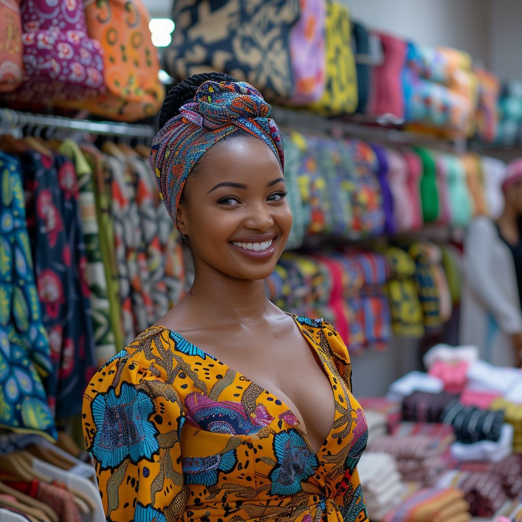 Afro-Modella (TEXTILE STORE SHOPPING)02