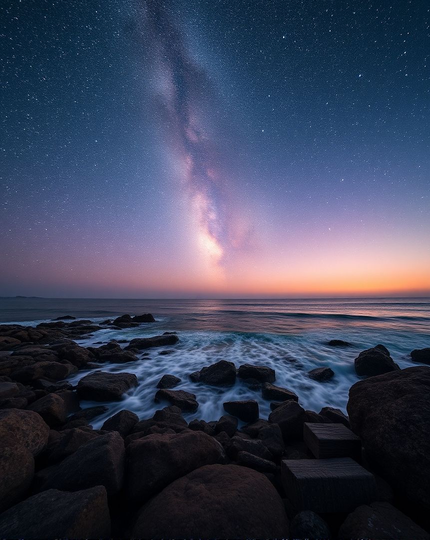 Milky Way over the sea