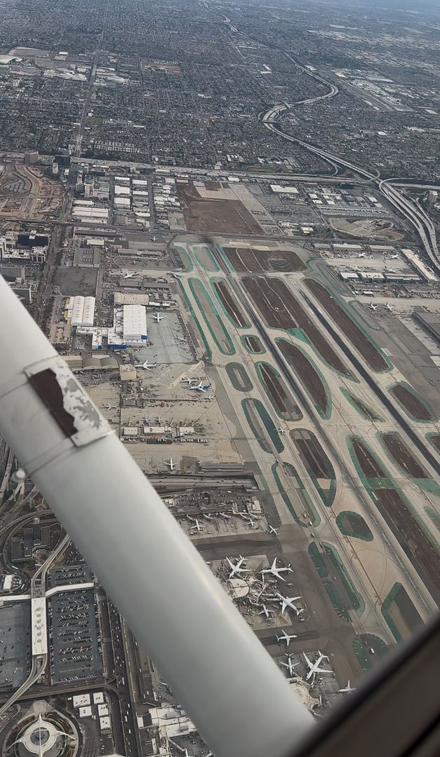 Flying over LAX