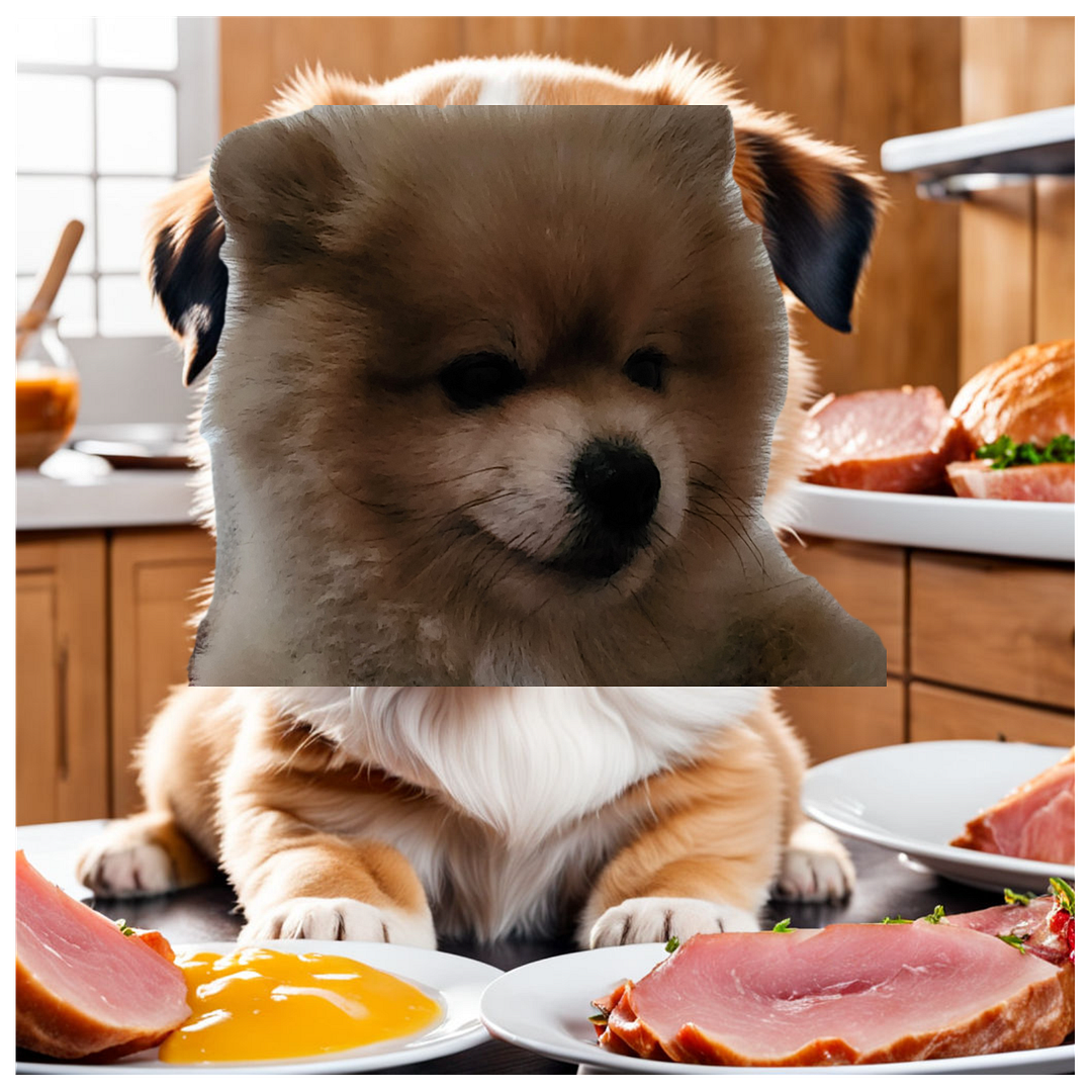 Ham is a food loved by dogs too.