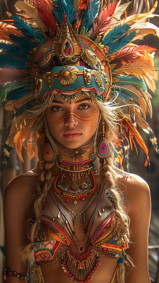 🌟 AI's Artistic Odyssey_ Aztec Deities in Technicolor! 🎨