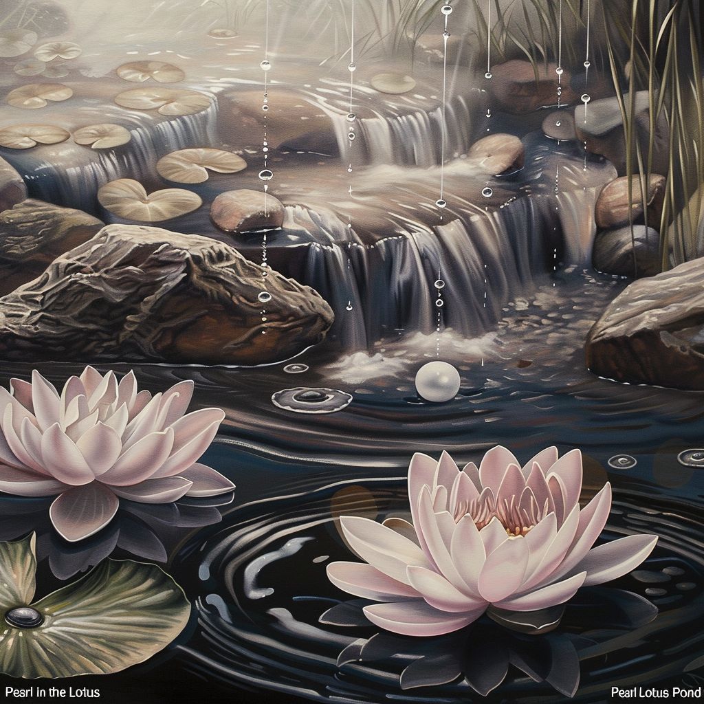 A tranquil depiction of a lotus pond