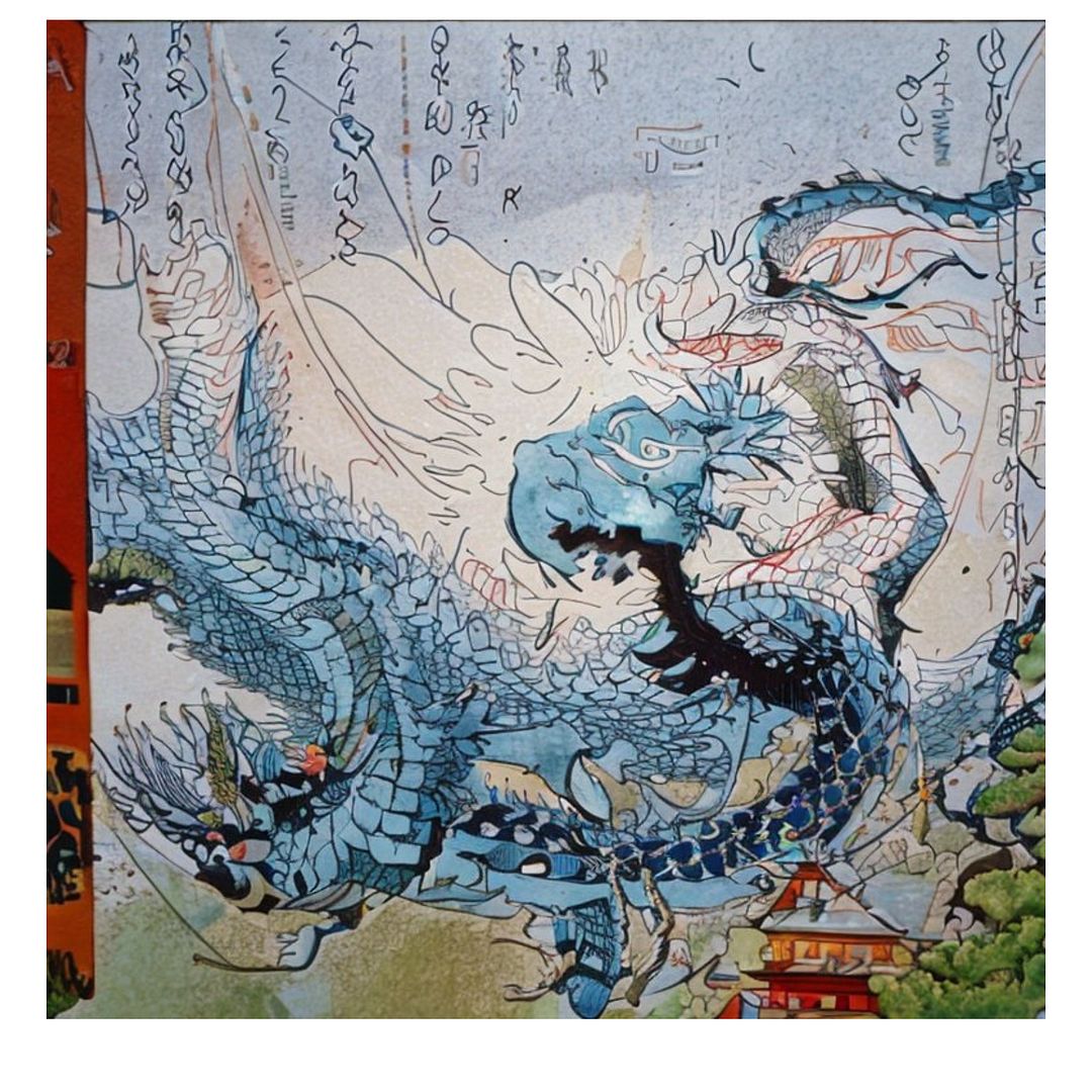 Japanese painting of dragon