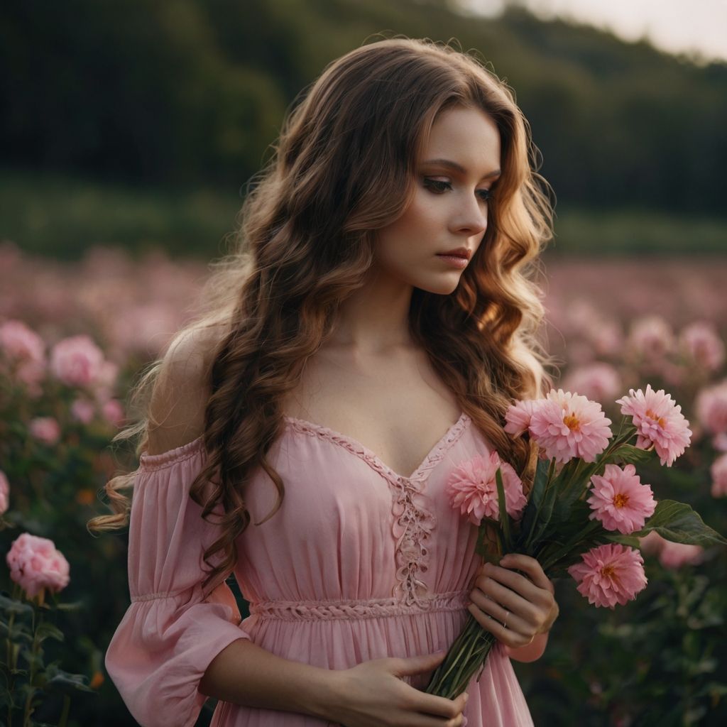 Girl with flowers