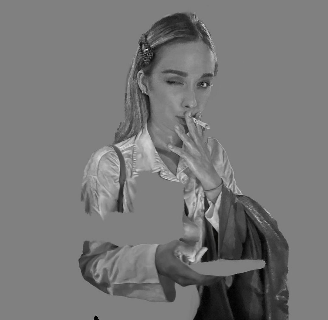 you're in his dm’s. he sent me this unfinished drawing he rendered from a photo of me smoking a cigarette