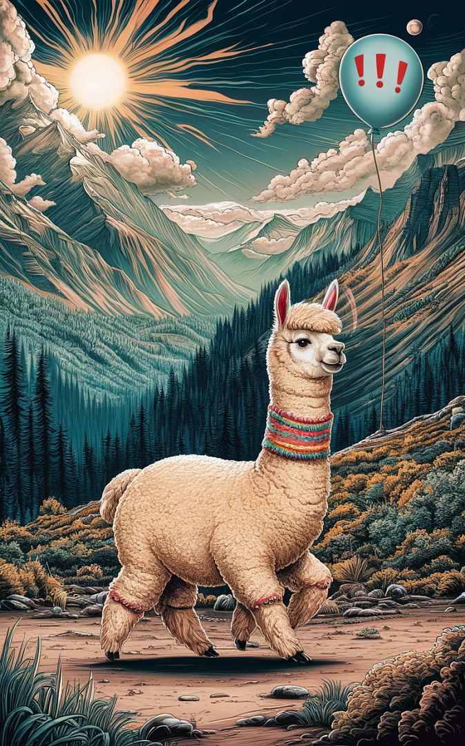 Alpaca in the mountains