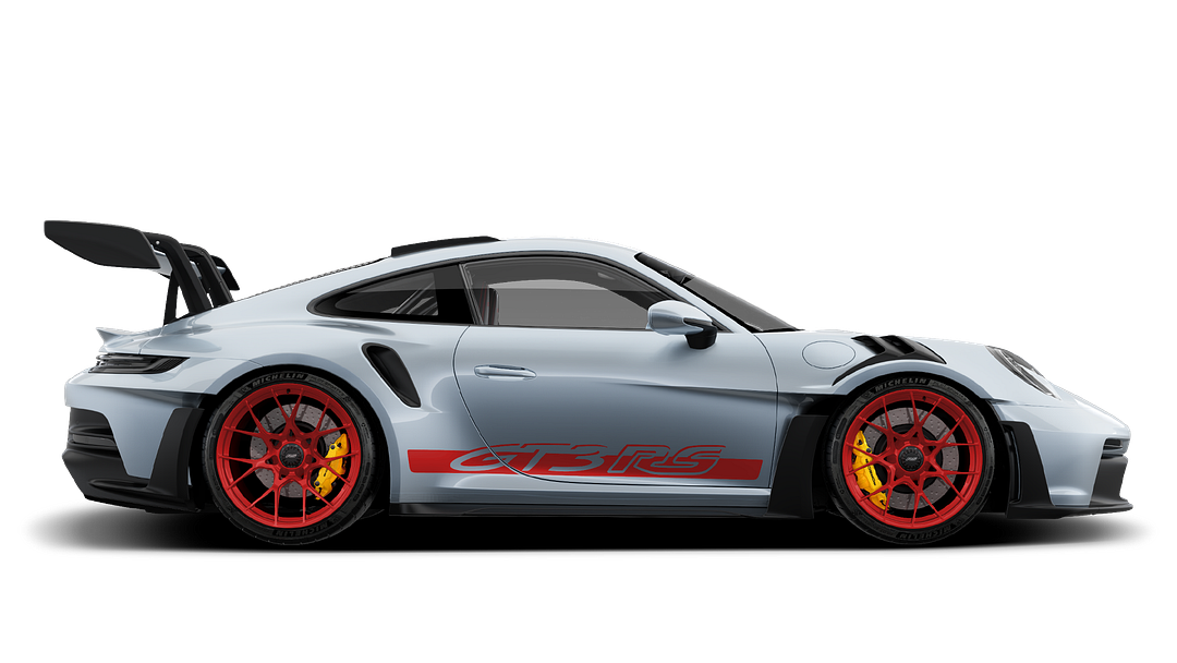 The Porsche GT3 RS is a high-performance sports car known for its track-focused design, powerful engine, precise handling, and aerodynamic enhancements, making it a favorite among driving enthusiasts worldwide.