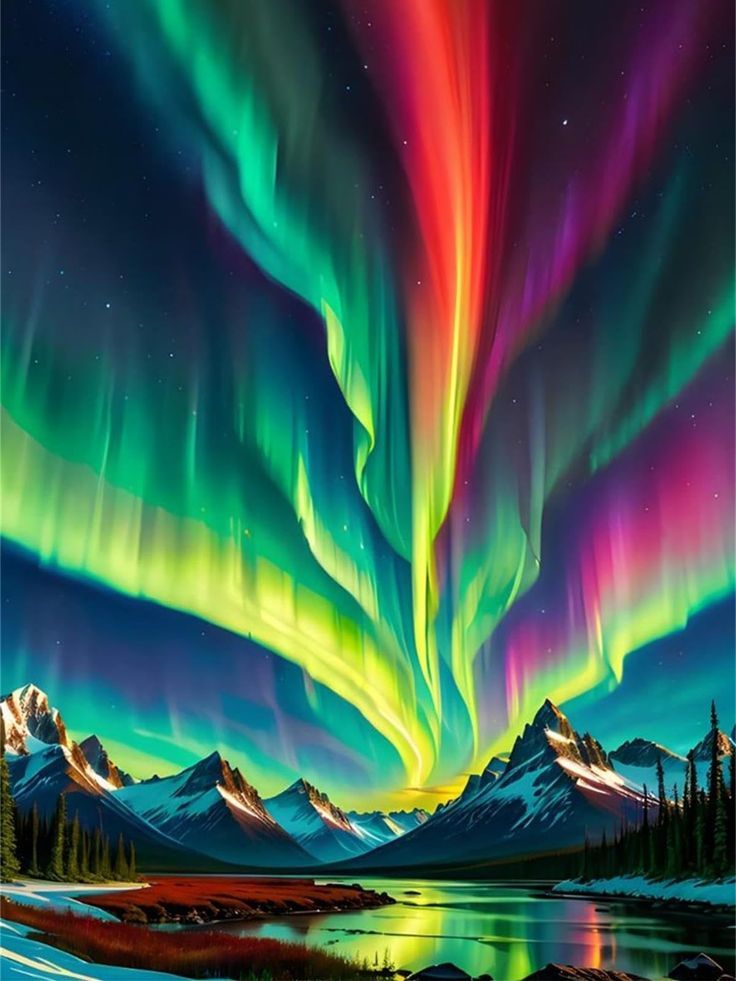 Musevial Aurora Borealis Diamond Painting Kits for Adults Beginners,Diamond Art Kits, DIY Full Round Drill Paint with Diamond Pictures Gem Art, Home Wall Decor 12 x 16 Inch