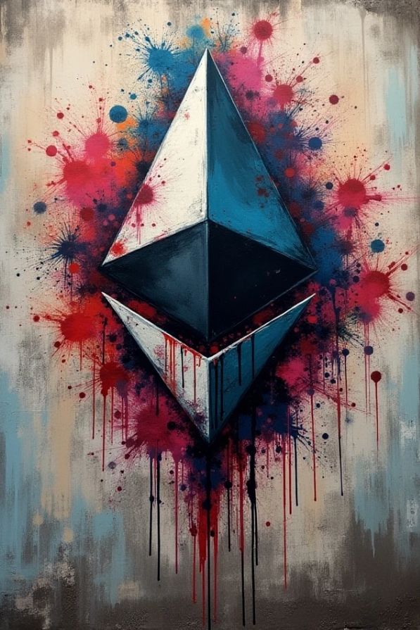 graffiti of the Ethereum logo