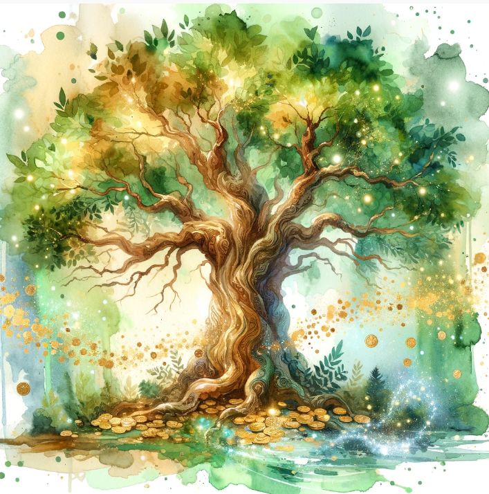 Whispers of Gold: The Verdant Magic Tree