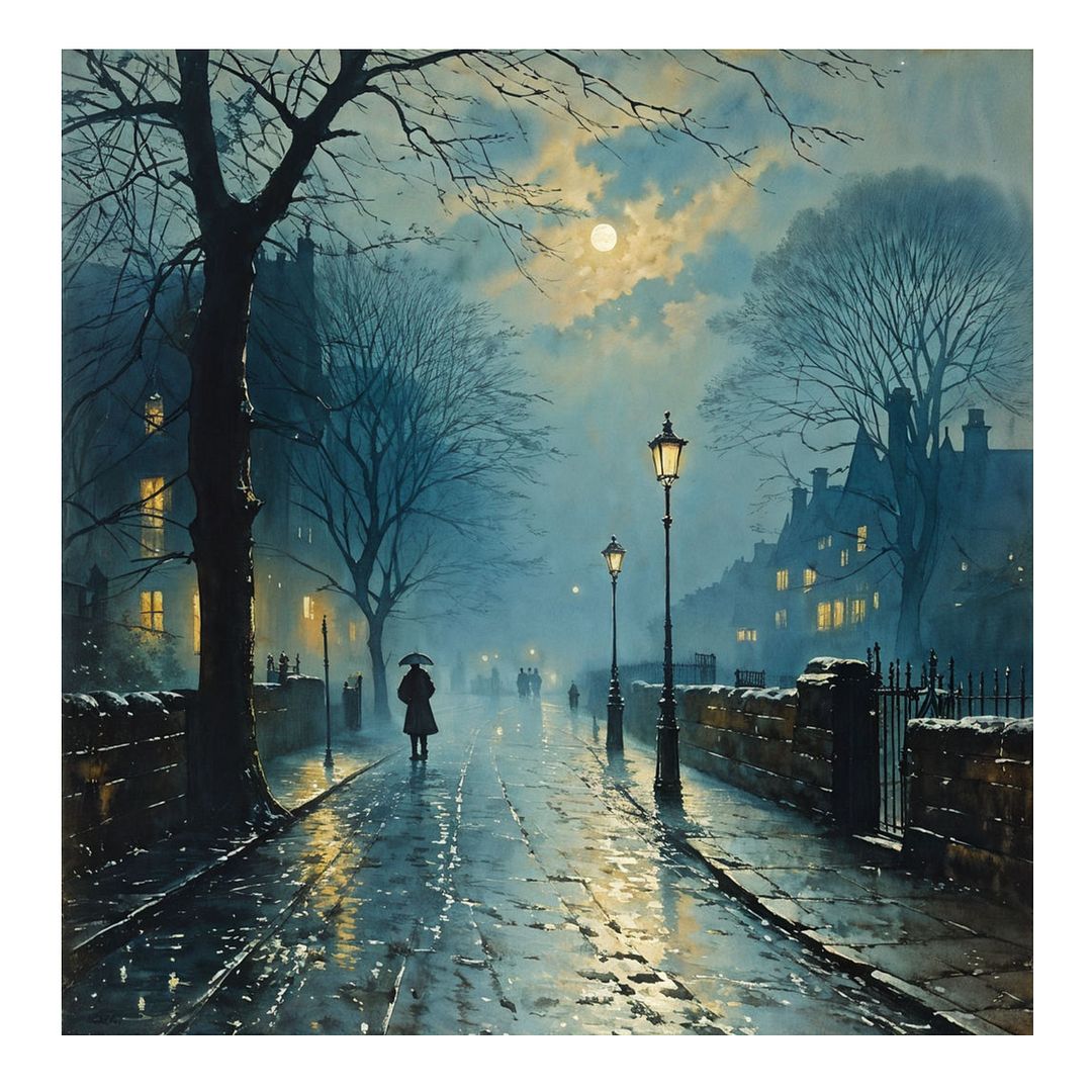 John Atkinson Grimshaw's moonlight after rain