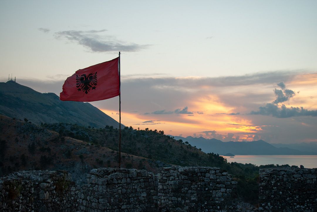 Sunset over Albania