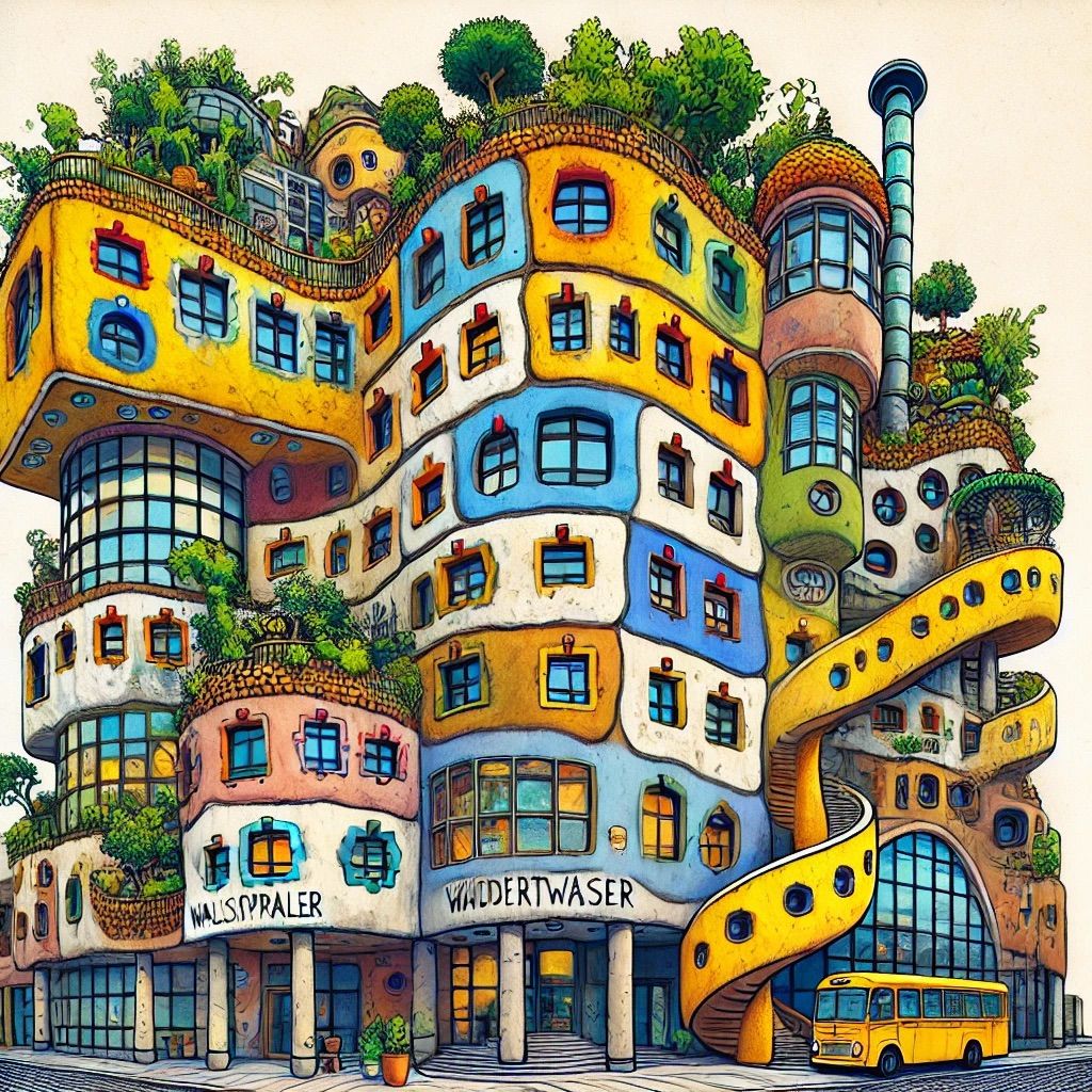 Harmony of Nature and Architecture by Hundertwasser