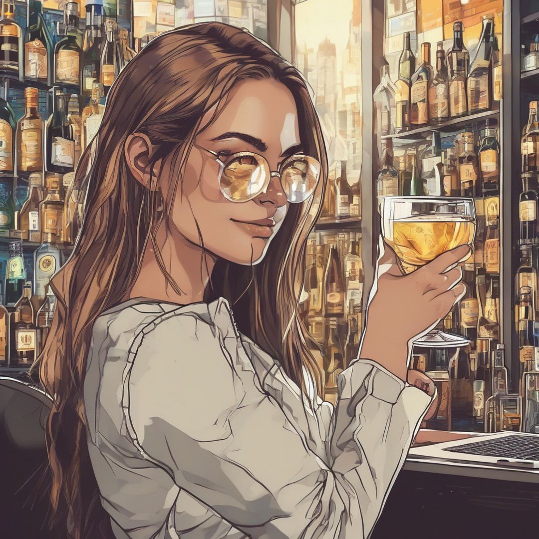 A girl with a glass of Crypto