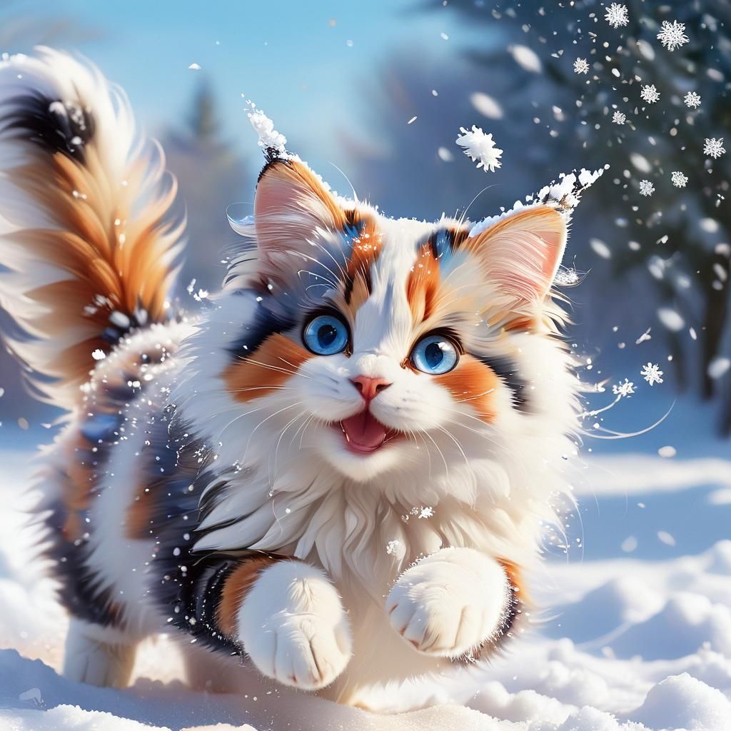 Cats in the snow