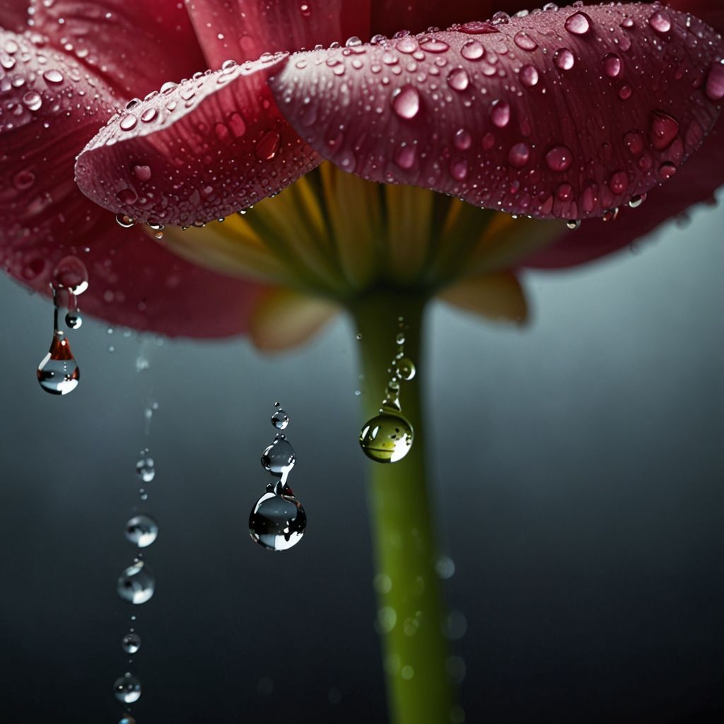 flower with water drop