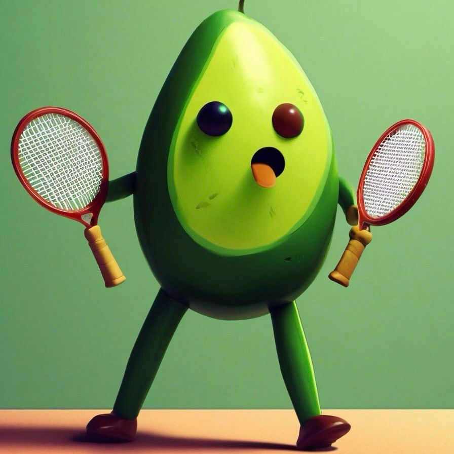 Mr Avo tryin' play tennis