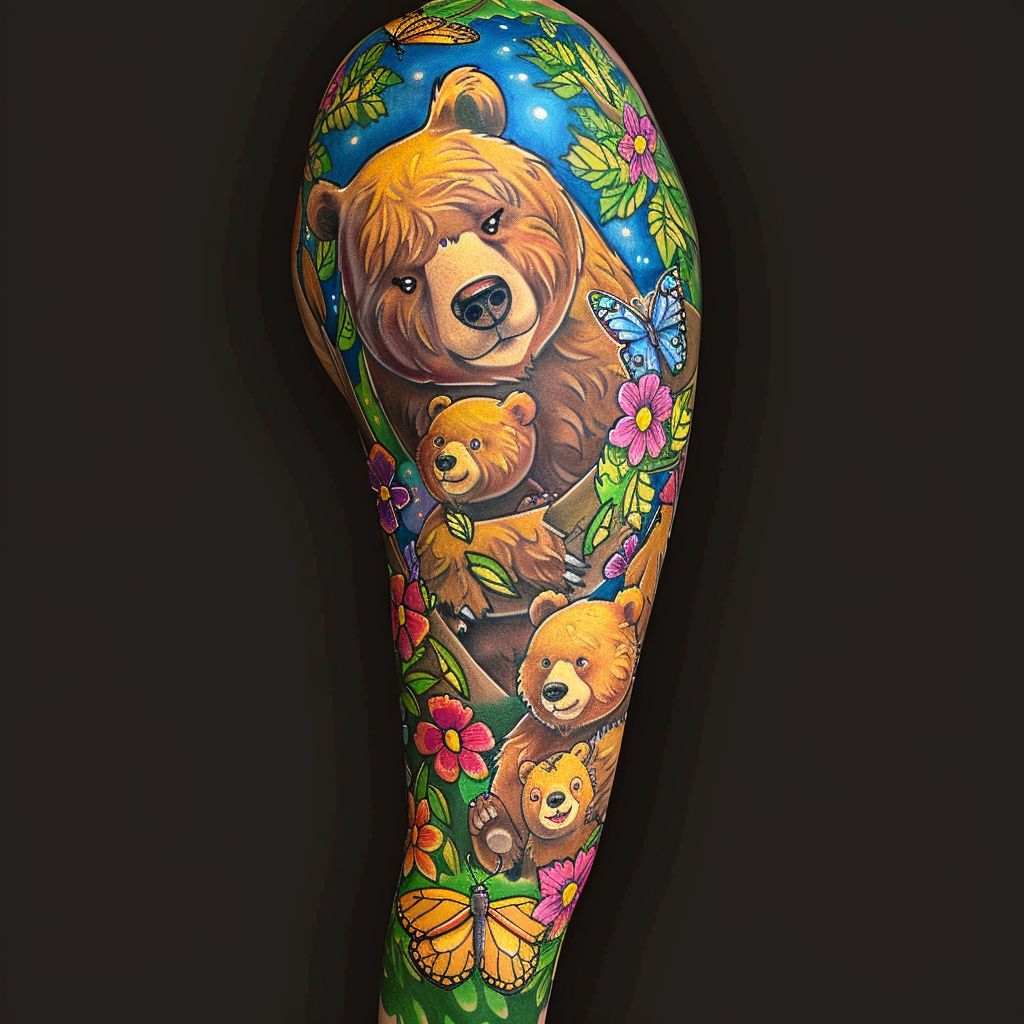 rafafederer_A_colorful_cartoon_tattoo_sleeve_design_showcasing__0a0366f4-c9e1-4f6e-96ed-862c24ae4537