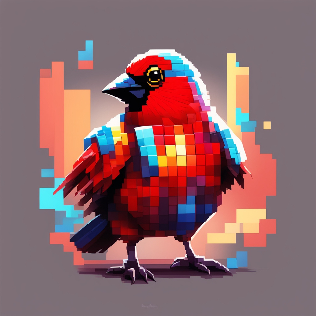 red bird pixel