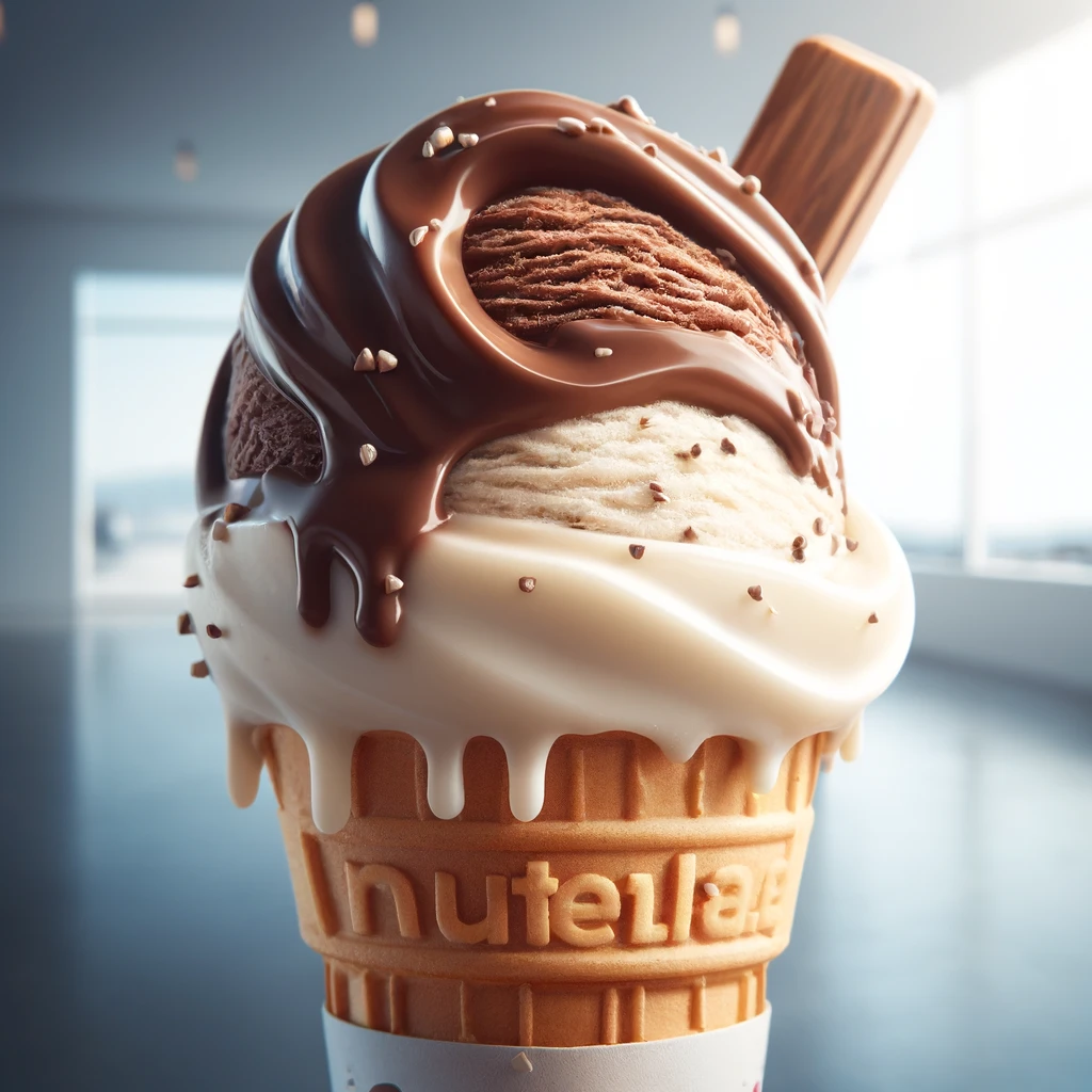 Nutella vanilla ice cream