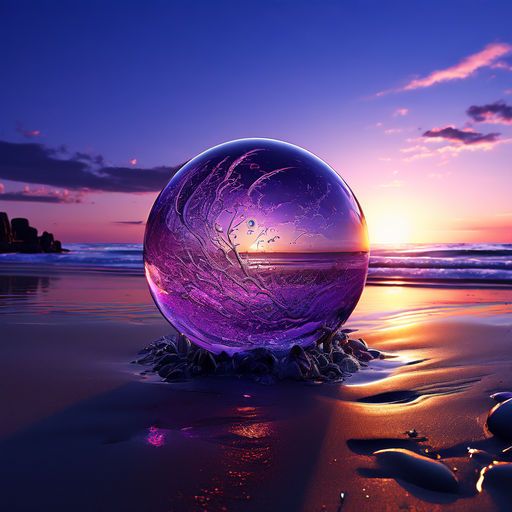 Purple Orb On The Beach