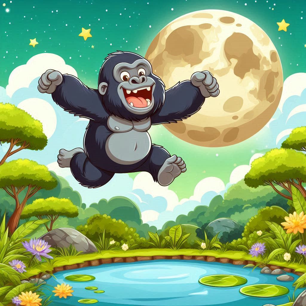 Gorilla feeling happy