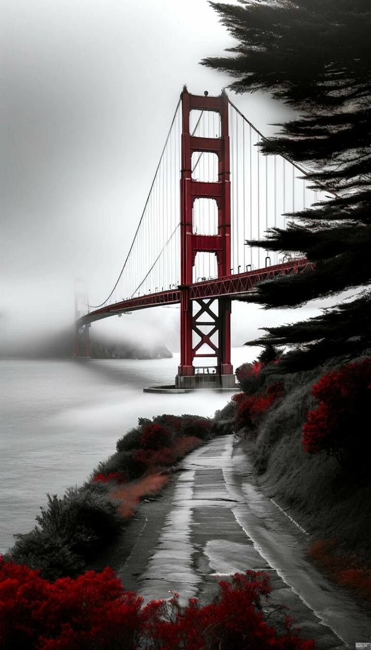 foggy bridge