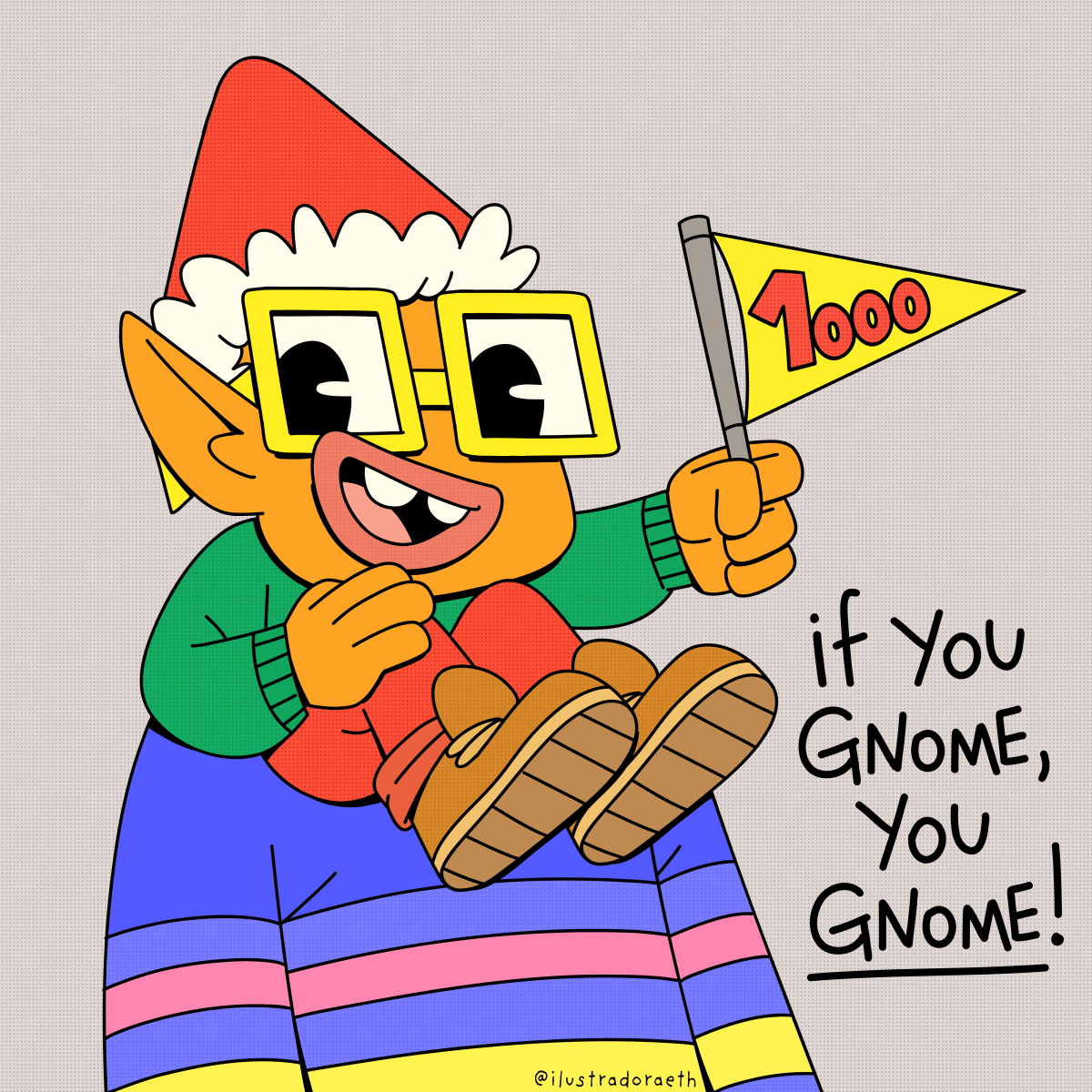 Noun 1000: "A-noun-tomically Correct Gnome" by Ilustradora.eth