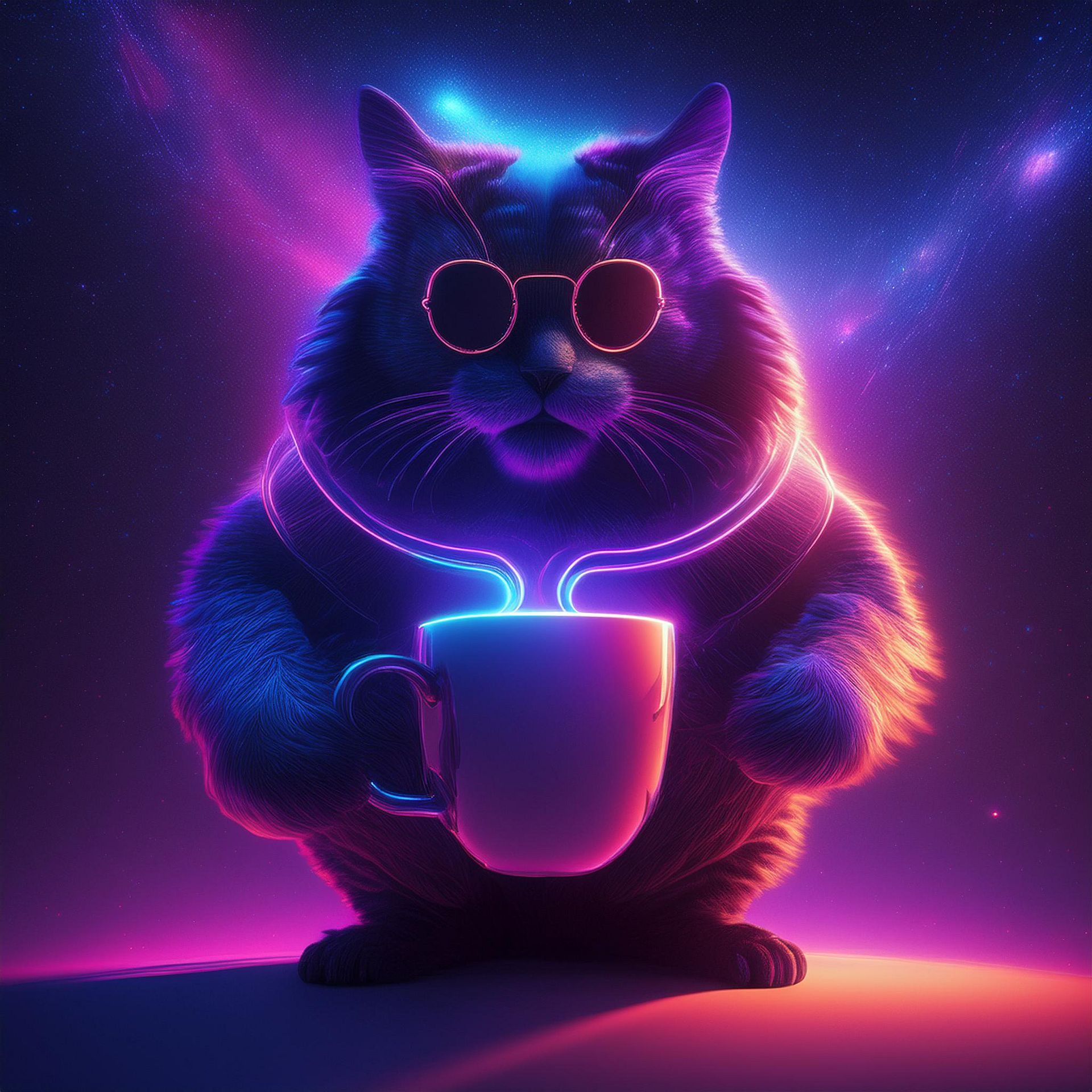 Cat with Coffee