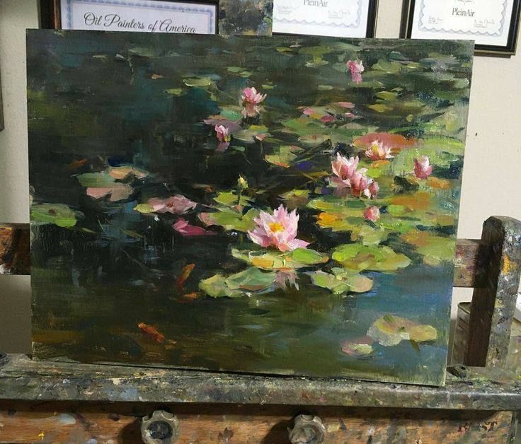 painted water lilies