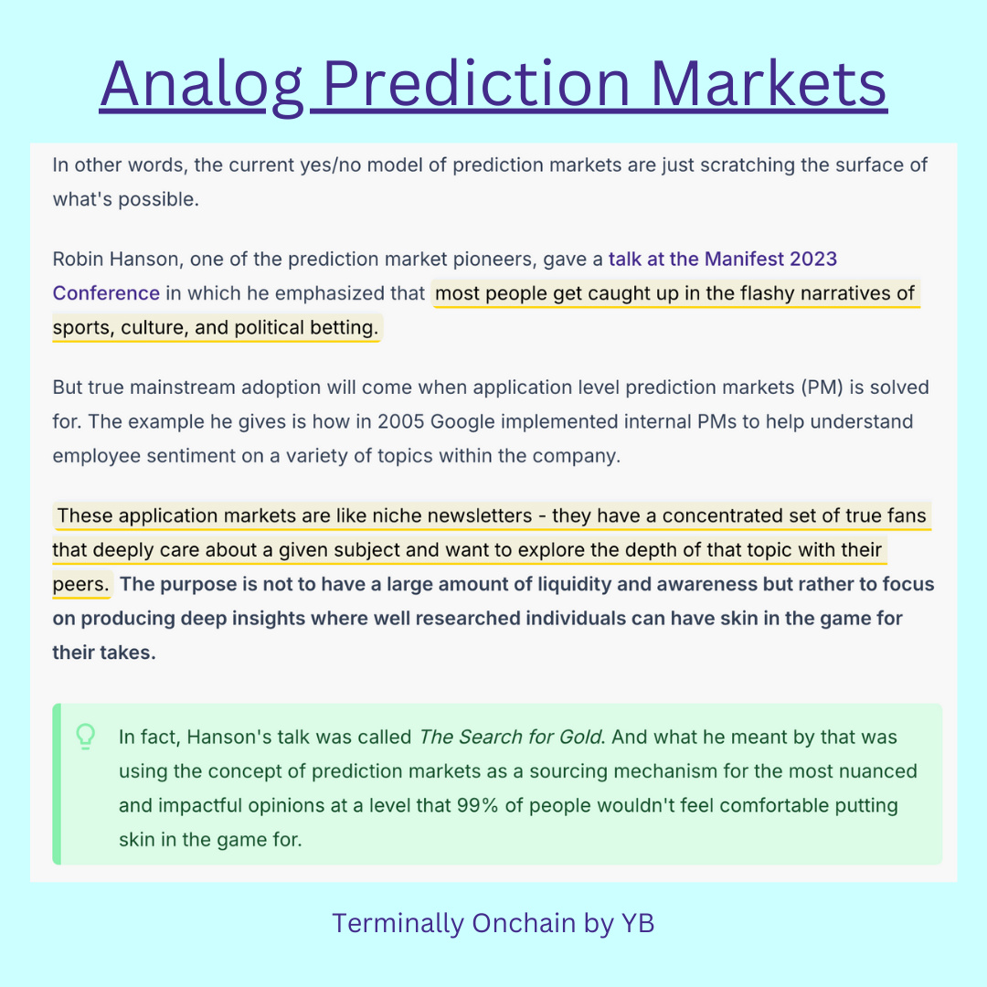 Analog Prediction Markets