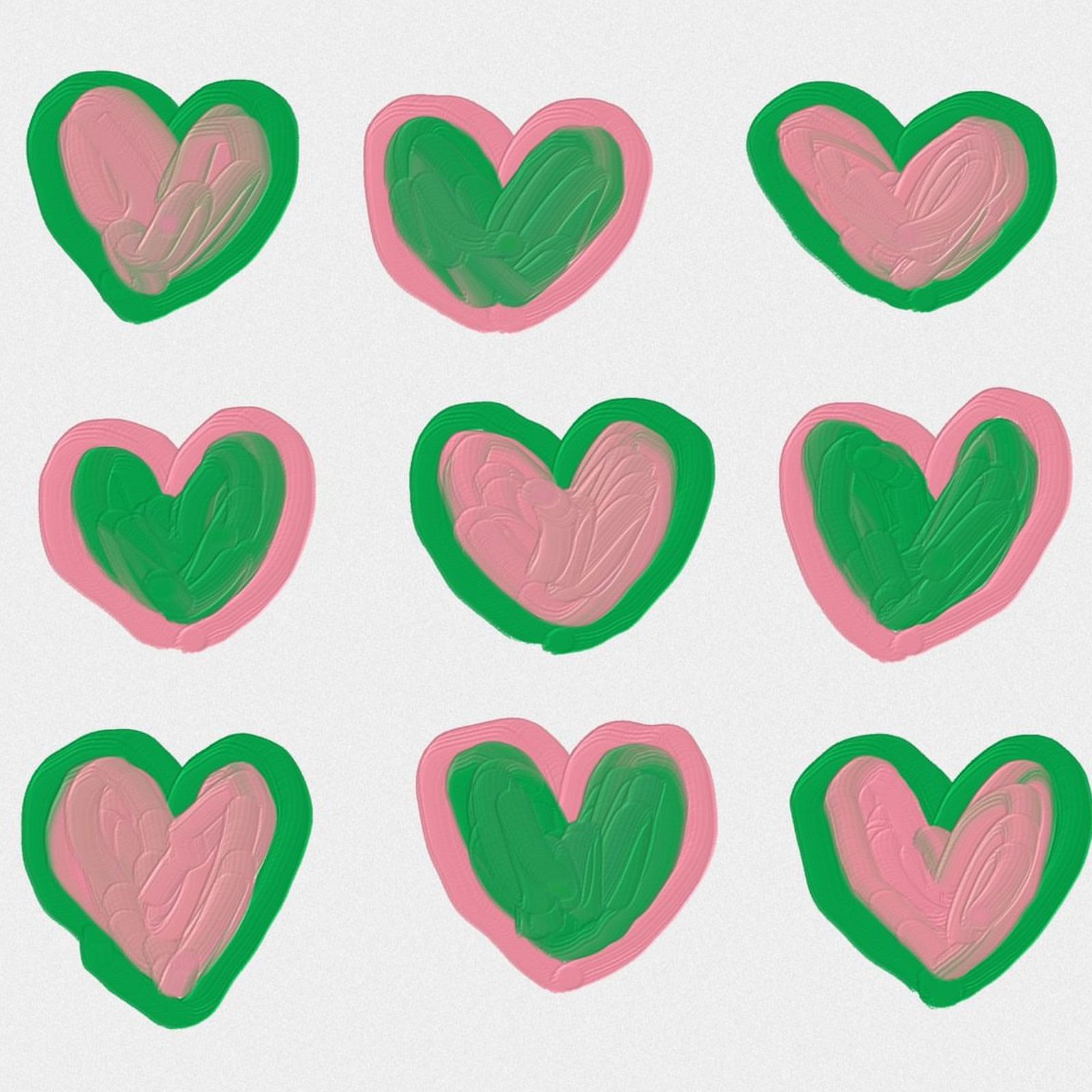 Green pink heart