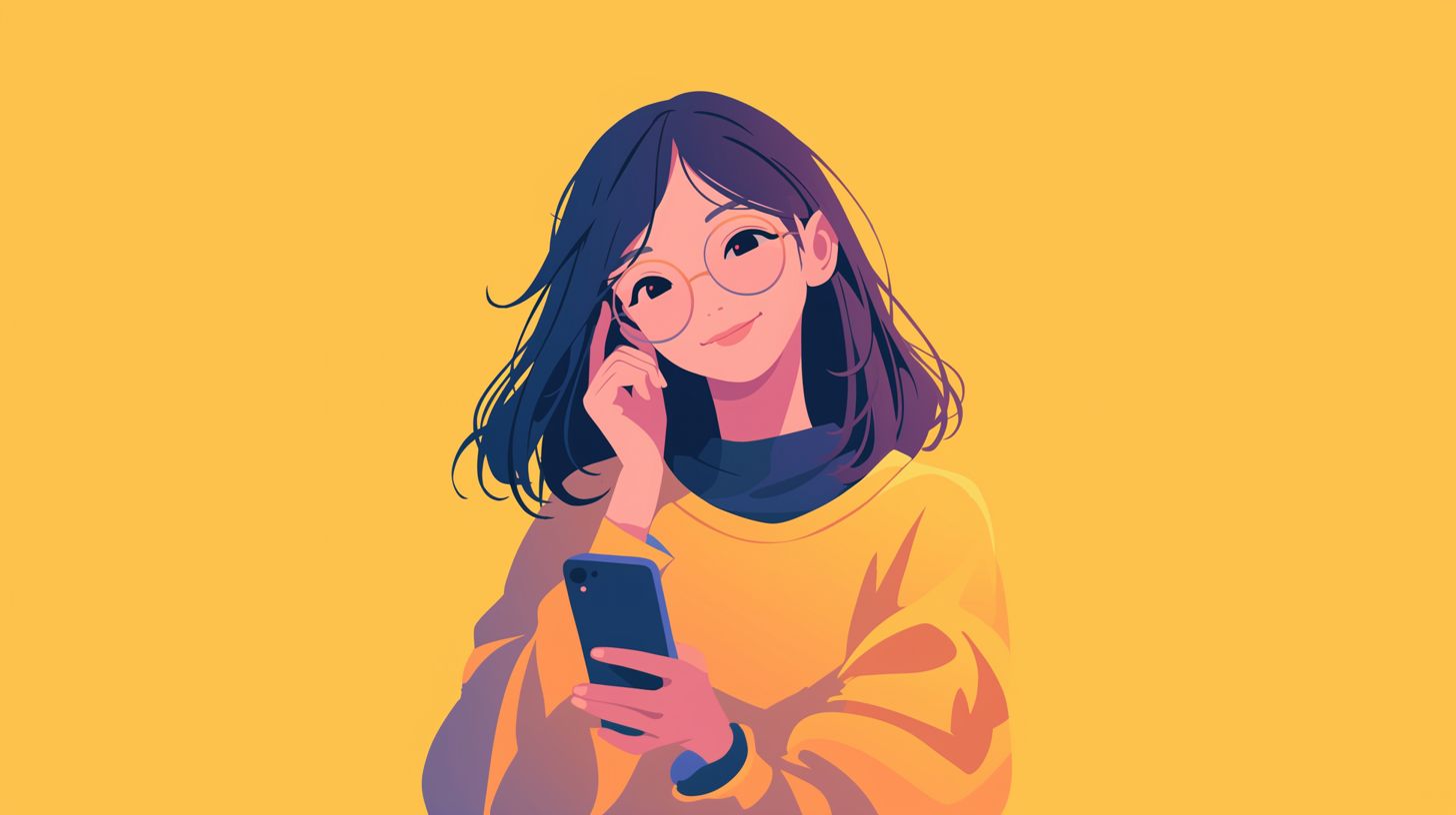 Cute girl with smartphone 