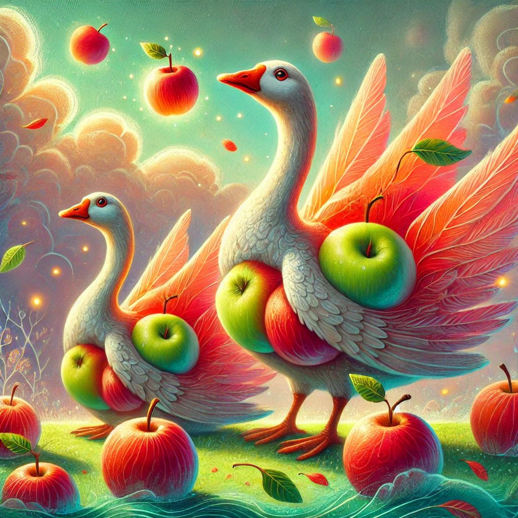 geese with apples