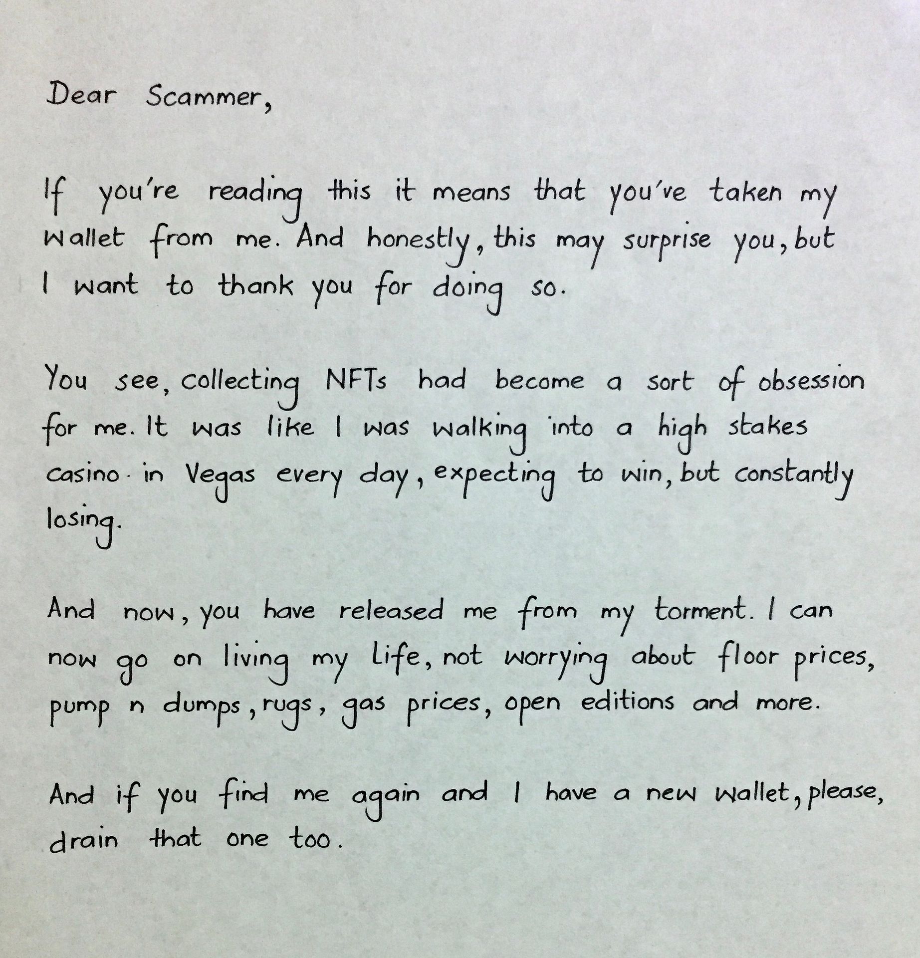 Letter To My Scammer