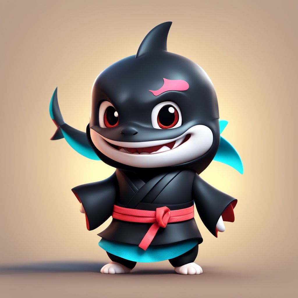 Little smiling ninja shark