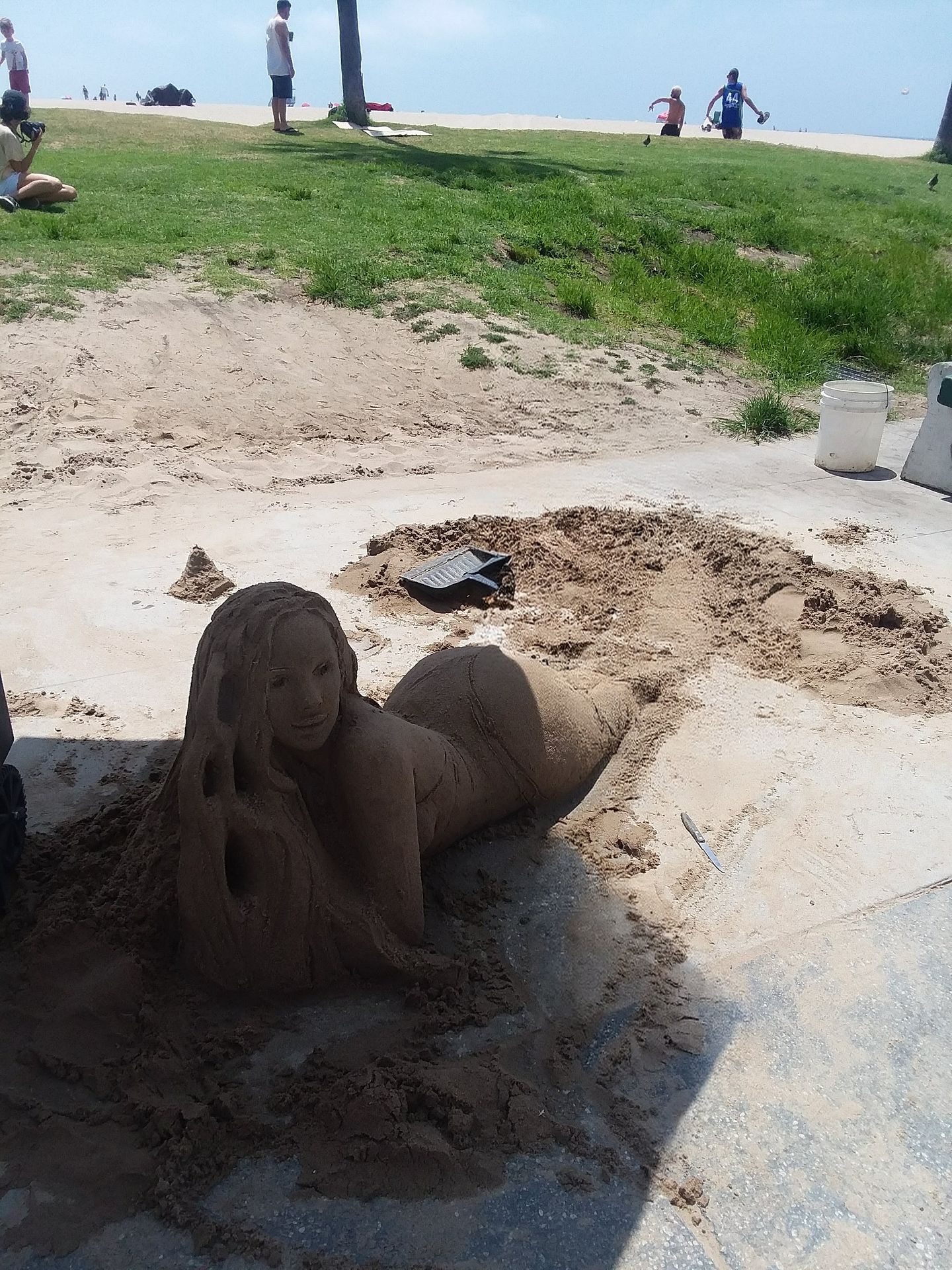 Sand sculpture on beach