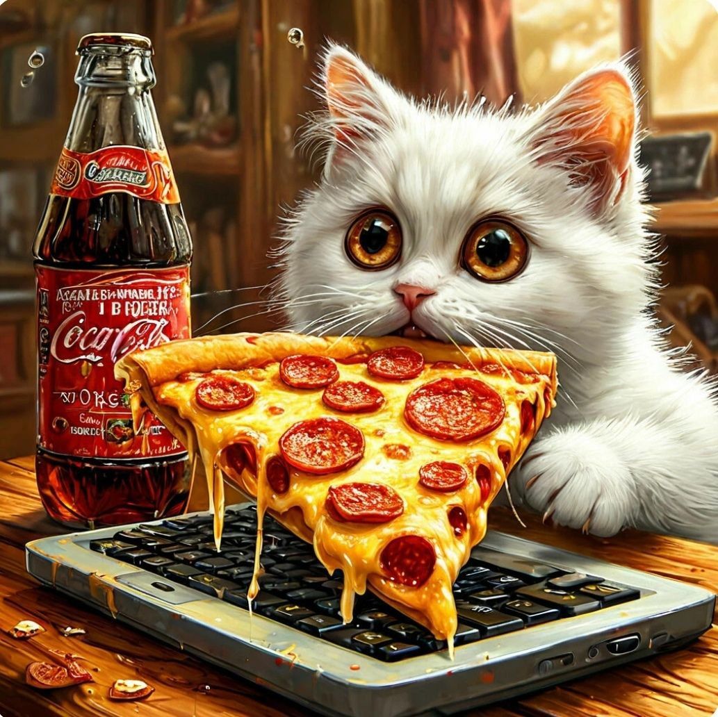 Cat ahd pizza