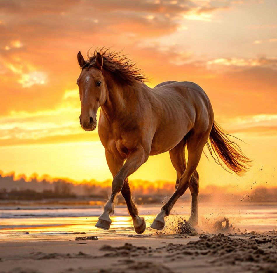 Majestic Walk at Sunset