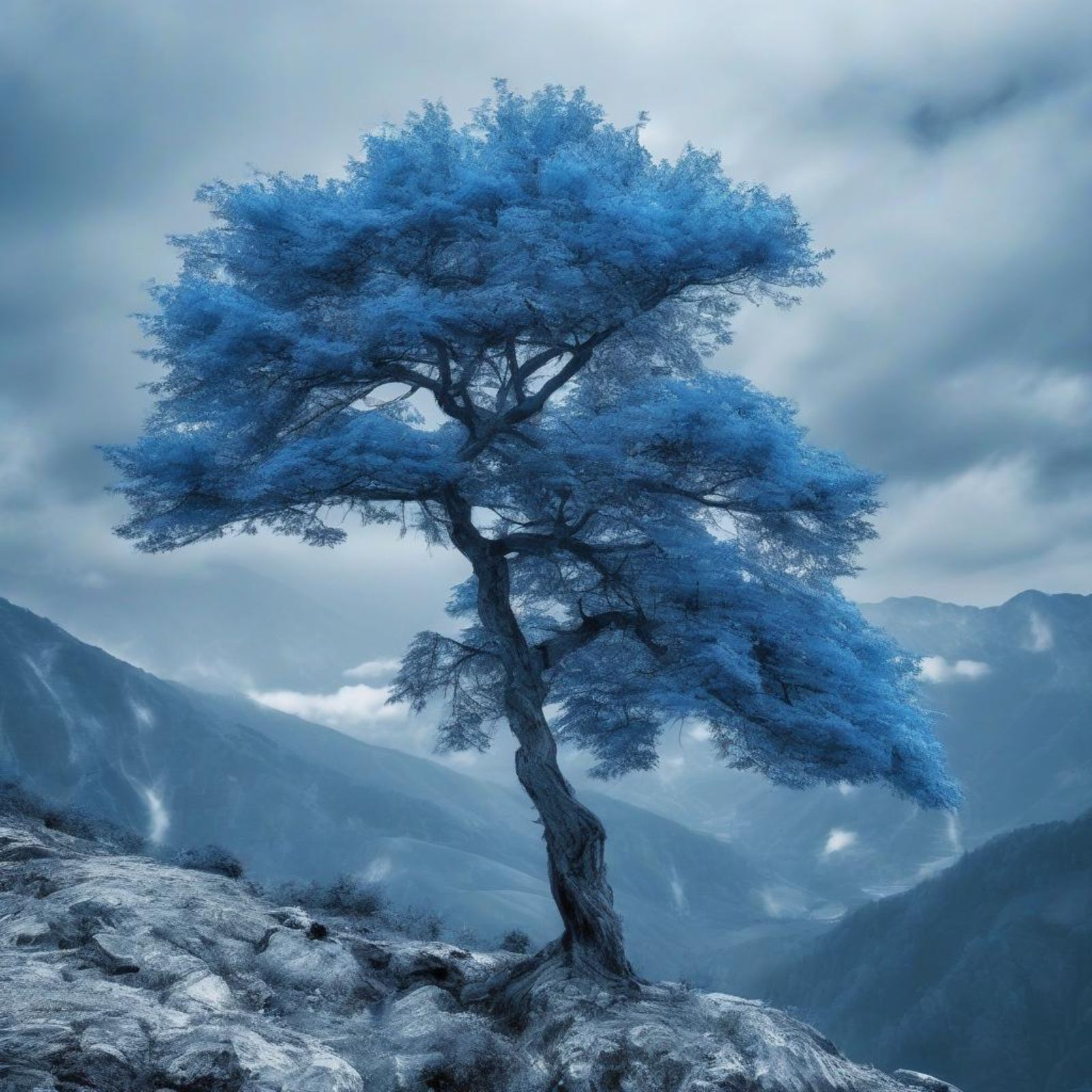 a tree in the montain